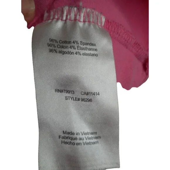 Bump Start Womens Pink Maternity Top Short Sleeve Ruched Sides Size Large - Picture 7 of 7